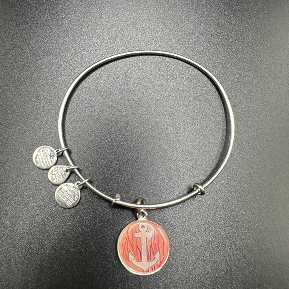 Alex & Ani bracelet with anchor charm in silver tone - Picture 1 of 2